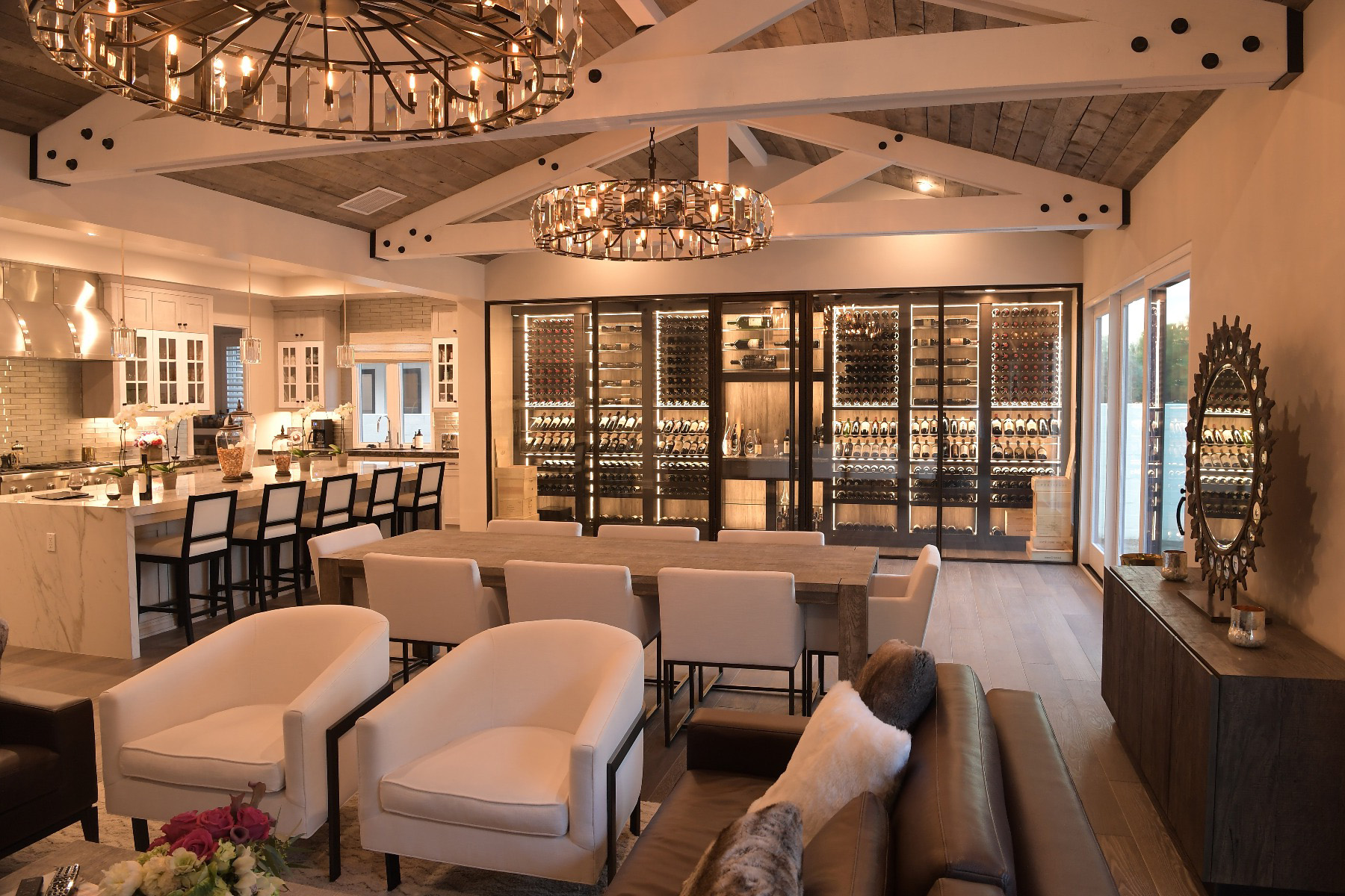Luxury custom wine cellar with premium racking and climate control